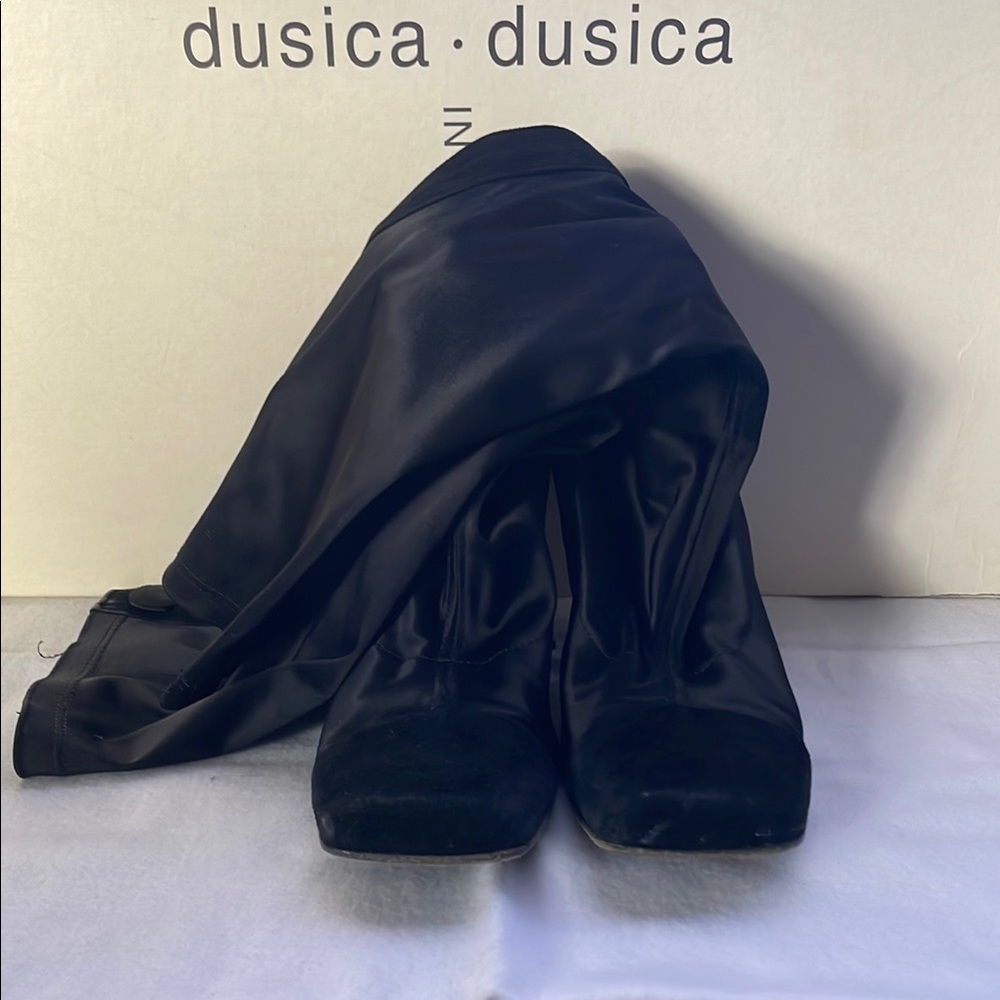 Dusica Dusica Black Satin Boots